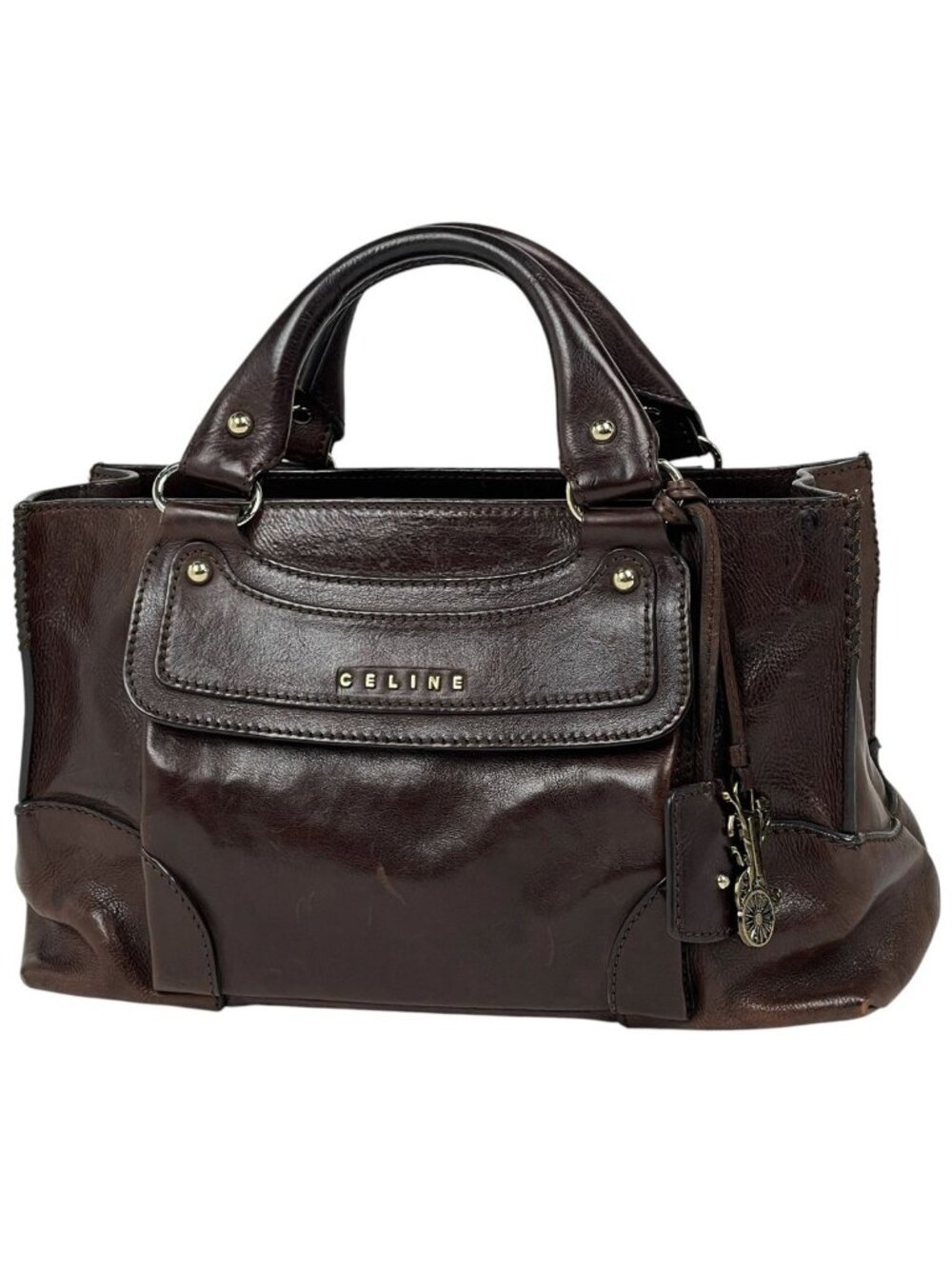 Celine Handbag Boogie Bag Leather Brown